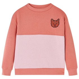 Kinder-Sweatshirt, Farbblock in Rosa, Größe 128 von , Kinder-T-Shirts - Ref: Foro24-14387, Preis: 9,79 €, Rabatt: %