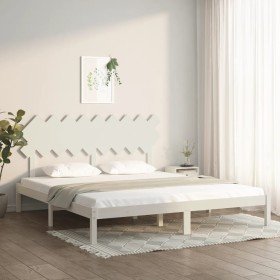 Estructura cama de madera maciza blanca super king 180x200 cm en Camas y somieres | Comprar online en Foro24