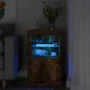Aparador con luces LED madera de ingeniería roble ahumado by , Lockers and storage cabinets - Ref: Foro24-836638, Price: 51,7...