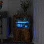 Aparador con luces LED madera de ingeniería roble ahumado by , Lockers and storage cabinets - Ref: Foro24-836638, Price: 52,4...