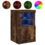Aparador con luces LED madera de ingeniería roble ahumado by , Lockers and storage cabinets - Ref: Foro24-836638, Price: 52,4...