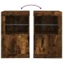 Aparador con luces LED madera de ingeniería roble ahumado by , Lockers and storage cabinets - Ref: Foro24-836638, Price: 51,7...