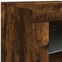 Aparador con luces LED madera de ingeniería roble ahumado by , Lockers and storage cabinets - Ref: Foro24-836638, Price: 52,4...