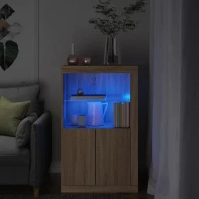 Sideboard mit LED-Lichtern aus Eichenholz in Sonoma-Eiche. von , Schließfächer und Lagerschränke - Ref: Foro24-836625, Preis:...