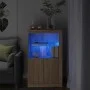 Aparador con luces LED madera de ingeniería roble Sonoma by , Lockers and storage cabinets - Ref: Foro24-836625, Price: 74,69...