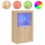 Sideboard mit LED-Lichtern aus Eichenholz in Sonoma-Eiche. von , Schließfächer und Lagerschränke - Ref: Foro24-836625, Preis:...