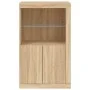 Sideboard mit LED-Lichtern aus Eichenholz in Sonoma-Eiche. von , Schließfächer und Lagerschränke - Ref: Foro24-836625, Preis:...