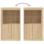 Sideboard mit LED-Lichtern aus Eichenholz in Sonoma-Eiche. von , Schließfächer und Lagerschränke - Ref: Foro24-836625, Preis:...