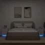 Mesitas de noche con luces LED 2 uds madera ingeniería blanca de , Mesitas de noche - Ref: Foro24-836736, Precio: 117,62 €, D...