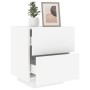 Mesitas de noche con luces LED 2 uds madera ingeniería blanca de , Mesitas de noche - Ref: Foro24-836736, Precio: 126,34 €, D...
