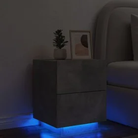 Mesita de noche con luces LED madera ingeniería gris hormigón by , Nightstands - Ref: Foro24-836741, Price: 63,82 €, Discount: %