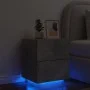 Mesita de noche con luces LED madera ingeniería gris hormigón de , Mesitas de noche - Ref: Foro24-836741, Precio: 63,71 €, De...