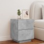 Mesita de noche con luces LED madera ingeniería gris hormigón by , Nightstands - Ref: Foro24-836741, Price: 64,67 €, Discount: %