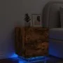 Nachttisch mit LED-Lichtern aus geräucherter Eichen-Ingenieurholzplatte. von , Nachttische - Ref: Foro24-836743, Preis: 64,34...