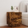 Mesita de noche con luces LED madera ingeniería roble ahumado by , Nightstands - Ref: Foro24-836743, Price: 65,34 €, Discount: %