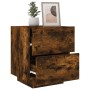 Mesita de noche con luces LED madera ingeniería roble ahumado by , Nightstands - Ref: Foro24-836743, Price: 65,34 €, Discount: %
