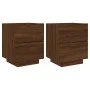Mesitas de noche luces LED 2 uds madera ingeniería roble marrón by , Nightstands - Ref: Foro24-836748, Price: 95,46 €, Discou...