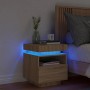 Nachttisch mit LED-Lichtern in Sonoma-Eiche 40x39x48,5 cm von , Nachttische - Ref: Foro24-836788, Preis: 64,93 €, Rabatt: %