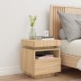 Mesita de noche con luces LED roble Sonoma 40x39x48,5 cm by , Nightstands - Ref: Foro24-836788, Price: 64,93 €, Discount: %