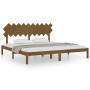 Estructura de cama madera maciza de pino marrón miel 200x200 cm