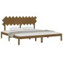 Estructura de cama madera maciza de pino marrón miel 200x200 cm