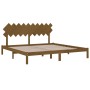 Estructura de cama madera maciza de pino marrón miel 200x200 cm
