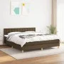 Cama box spring con colchón tela marrón oscuro 180x200 cm de , Camas y somieres - Ref: Foro24-3140956, Precio: 533,86 €, Desc...