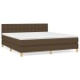 Box spring bed with dark brown fabric mattress 180x200 cm by , Beds and slatted bases - Ref: Foro24-3140956, Price: 547,14 €,...
