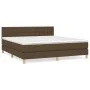Cama box spring con colchón tela marrón oscuro 180x200 cm de , Camas y somieres - Ref: Foro24-3140956, Precio: 533,86 €, Desc...