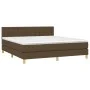 Cama box spring con colchón tela marrón oscuro 180x200 cm de , Camas y somieres - Ref: Foro24-3140956, Precio: 533,86 €, Desc...
