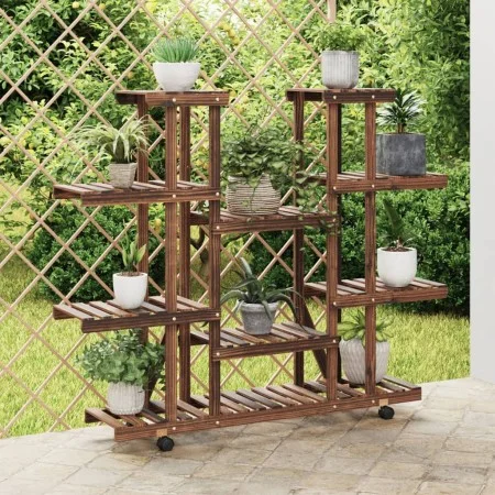 Blumenständer mit Rädern aus massivem Tannenholz 110x25x115 cm von , Topfständer - Ref: Foro24-362859, Preis: 69,80 €, Rabatt: %