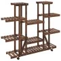Flower stand with wheels solid fir wood 110x25x115 cm by , Pot stands - Ref: Foro24-362859, Price: 69,80 €, Discount: %