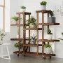 Flower stand with wheels solid fir wood 110x25x115 cm by , Pot stands - Ref: Foro24-362859, Price: 69,80 €, Discount: %