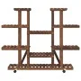 Flower stand with wheels solid fir wood 110x25x115 cm by , Pot stands - Ref: Foro24-362859, Price: 69,80 €, Discount: %