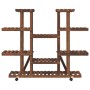 Soporte de flores con ruedas madera maciza abeto 110x25x115 cm de , Soportes para macetas - Ref: Foro24-362859, Precio: 64,09...