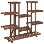 Blumenständer mit Rädern aus massivem Tannenholz 110x25x115 cm von , Topfständer - Ref: Foro24-362859, Preis: 67,37 €, Rabatt: %