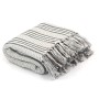 Gestreifte Decke aus grau-weißer Baumwolle, 125 x 150 cm von vidaXL, Decken - Ref: Foro24-245327, Preis: 20,05 €, Rabatt: %