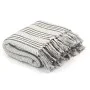 Manta a rayas de algodón gris y blanco 125x150 cm de vidaXL, Mantas - Ref: Foro24-245327, Precio: 18,17 €, Descuento: %