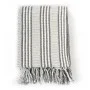 Gray and white cotton striped blanket 125x150 cm by vidaXL, Blankets - Ref: Foro24-245327, Price: 18,50 €, Discount: %