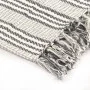 Gray and white cotton striped blanket 125x150 cm by vidaXL, Blankets - Ref: Foro24-245327, Price: 18,50 €, Discount: %