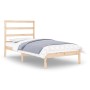 Estructura de cama madera maciza 90x190 cm