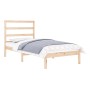 Estructura de cama madera maciza 90x190 cm