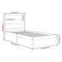 Estructura de cama madera maciza 90x190 cm