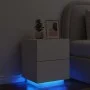 Bedside table with LED lights white engineered wood by , Nightstands - Ref: Foro24-836735, Price: 76,38 €, Discount: %