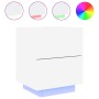 Bedside table with LED lights white engineered wood by , Nightstands - Ref: Foro24-836735, Price: 77,79 €, Discount: %