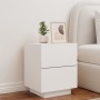 Bedside table with LED lights white engineered wood by , Nightstands - Ref: Foro24-836735, Price: 77,79 €, Discount: %