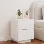 Bedside table with LED lights white engineered wood by , Nightstands - Ref: Foro24-836735, Price: 76,38 €, Discount: %