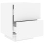 Bedside table with LED lights white engineered wood by , Nightstands - Ref: Foro24-836735, Price: 77,79 €, Discount: %