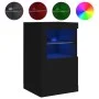 Black engineered wood sideboard with LED lights by , Lockers and storage cabinets - Ref: Foro24-836632, Price: 66,14 €, Disco...
