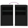 Black engineered wood sideboard with LED lights by , Lockers and storage cabinets - Ref: Foro24-836632, Price: 67,28 €, Disco...